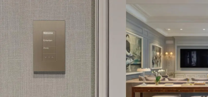 Lutron Palladiom keypad — the control hardware interior designers photograph